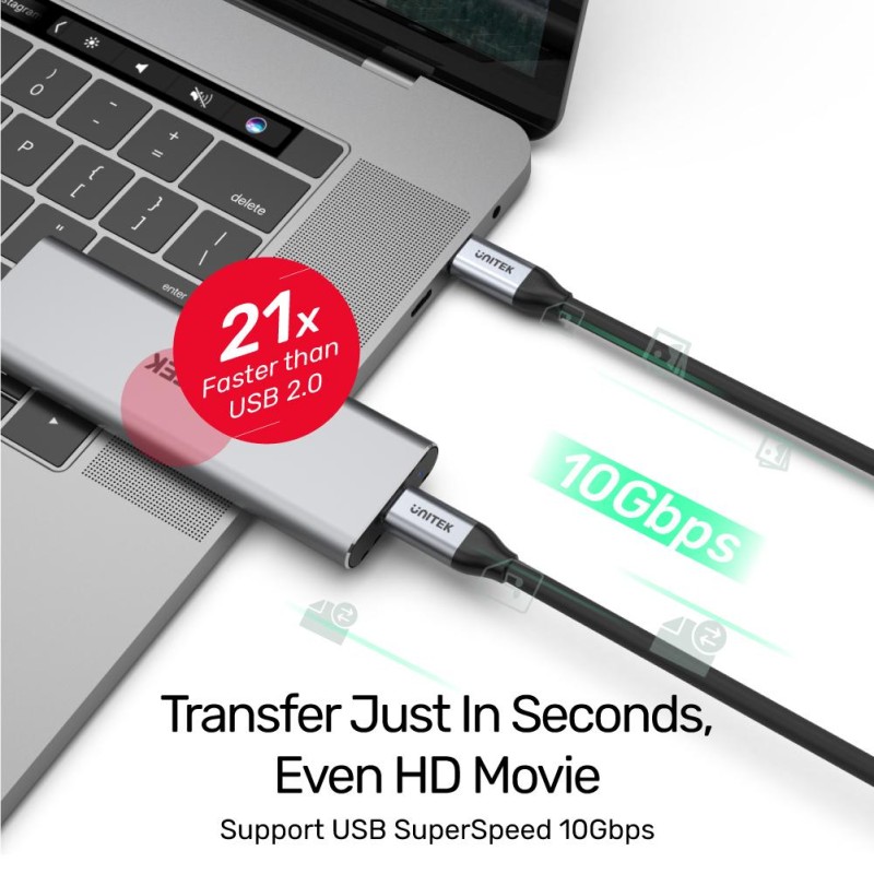 Unitek USB-C Cable - C14082ABK - PD100W 4K60Hz 1.0m — Buy in Cyprus with Fast Delivery