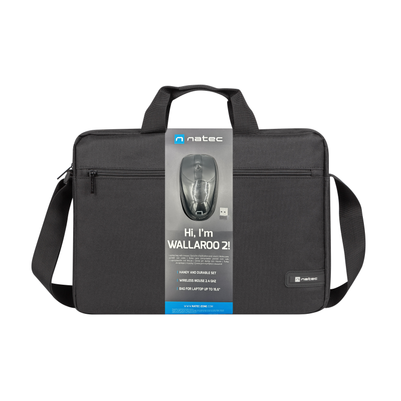 Natec Laptop Bag with Wireless Mouse Black - WALLAROO2 - 15.6'' — Buy in Cyprus with Fast Delivery