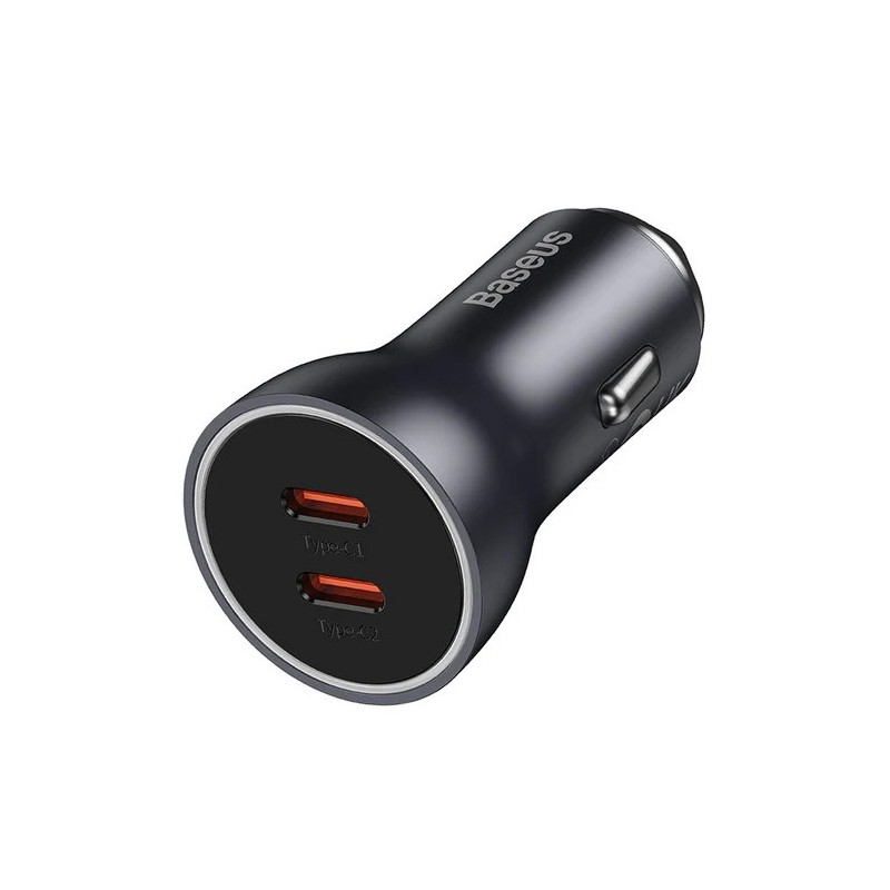 Baseus Golden Contactor Max Car Charger - C+C 60W Dark Gray — Buy in Cyprus with Fast Delivery