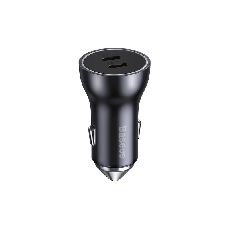 Baseus Golden Contactor Max Car Charger - C+C 60W Dark Gray — Buy in Cyprus with Fast Delivery
