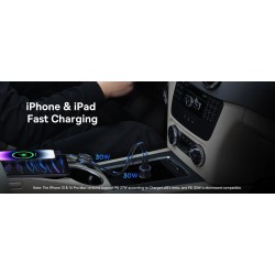 Baseus Golden Contactor Max Car Charger - C+C 60W Dark Gray — Buy in Cyprus with Fast Delivery