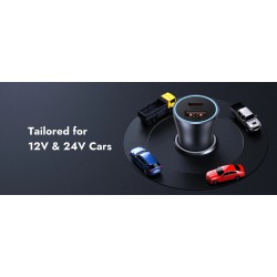 Baseus Golden Contactor Max Car Charger - C+C 60W Dark Gray — Buy in Cyprus with Fast Delivery