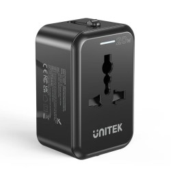 Unitek Universal Travel Charger - P1120A - 20W USBC+USBA Black — Buy in Cyprus with Fast Delivery