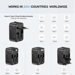 Unitek Universal Travel Charger - P1120A - 20W USBC+USBA Black — Buy in Cyprus with Fast Delivery
