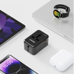 Unitek Universal Travel Charger - P1120A - 20W USBC+USBA Black — Buy in Cyprus with Fast Delivery