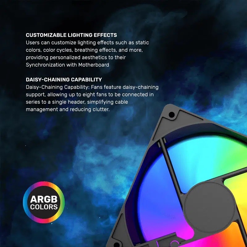 Armaggeddon Gaming Cooling Fan Set 4pcs ARGB KIT Black - 5000 - 4pcs ARGB KIT Black — Buy in Cyprus with Fast Delivery