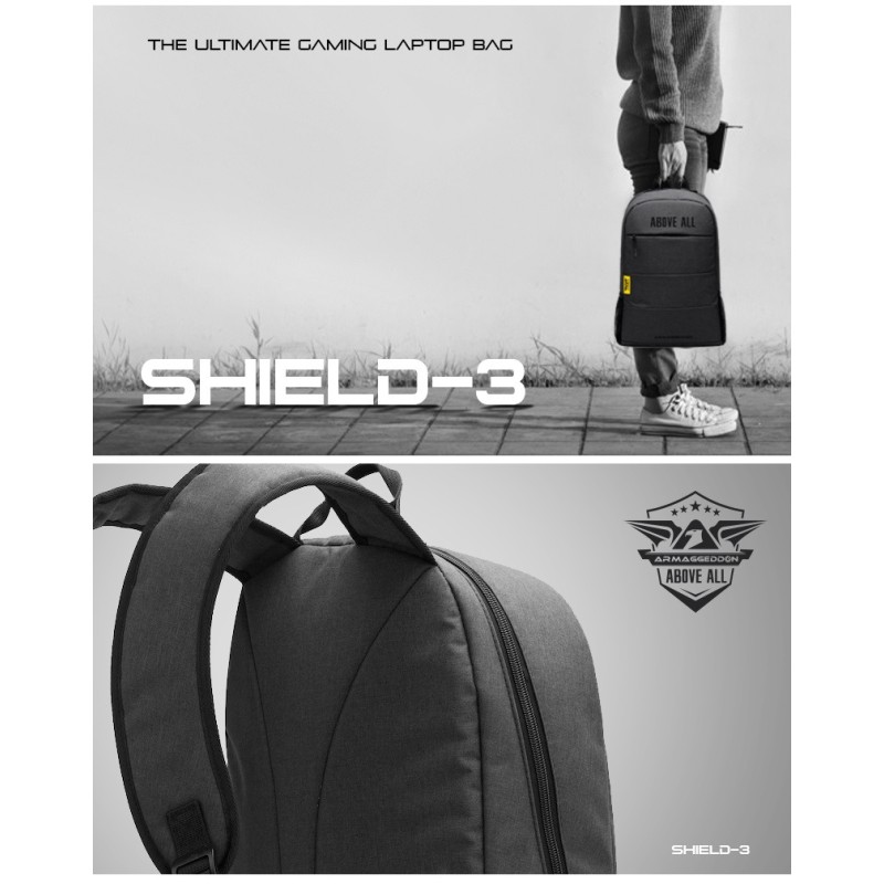 Armaggeddon Anti-Theft Gaming Bag - SHIELD 3 - Black — Buy in Cyprus with Fast Delivery