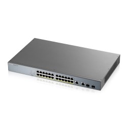Zyxel Switch PoE Gigabit Managed Cloud CCTV 24PoE + 2RJ45 SFP Combo 375W - GS1350-26HP - UK — Buy in Cyprus with Fast Delivery
