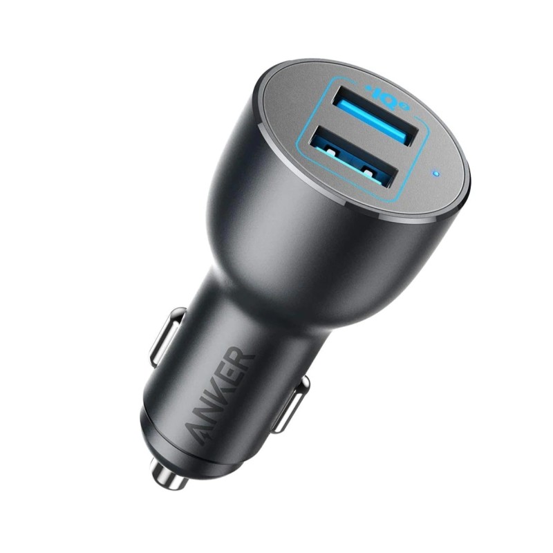 Anker Car Charger - PowerDrive III - 2 Port 36W Alloy Black — Buy in Cyprus with Fast Delivery