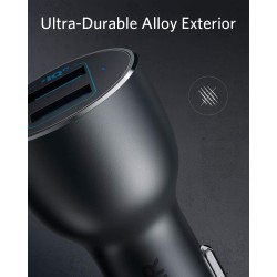 Anker Car Charger - PowerDrive III - 2 Port 36W Alloy Black — Buy in Cyprus with Fast Delivery