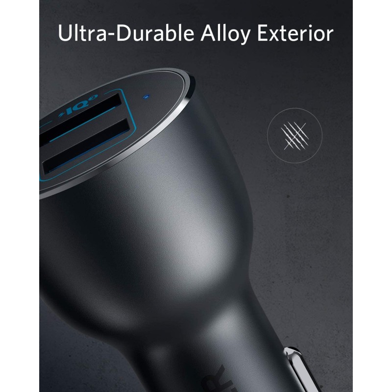 Anker Car Charger - PowerDrive III - 2 Port 36W Alloy Black — Buy in Cyprus with Fast Delivery