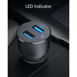 Anker Car Charger - PowerDrive III - 2 Port 36W Alloy Black — Buy in Cyprus with Fast Delivery
