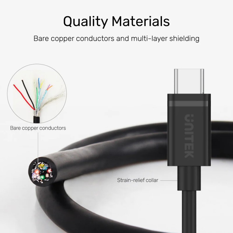Unitek USB-C to USB-C Cable - Y-C477BK-3M - 3.0m — Buy in Cyprus with Fast Delivery