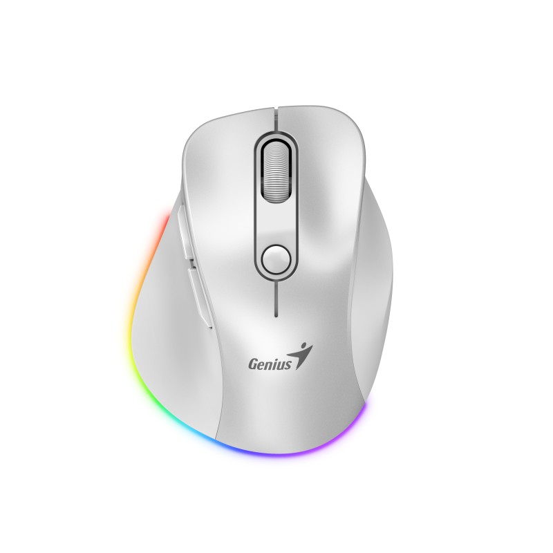 Genius Mouse - 9000S Pro - Wireless+BT Rechargeable Mini RGB Ergo White — Buy in Cyprus with Fast Delivery