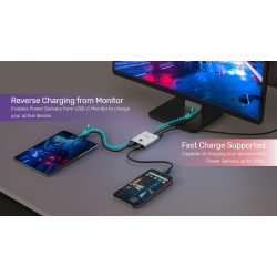 Unitek USB-C Splitter/Switch - D1078A - 4K USB-C Splitter 1in-2out or Switch 2in-1out Supports 100W PD