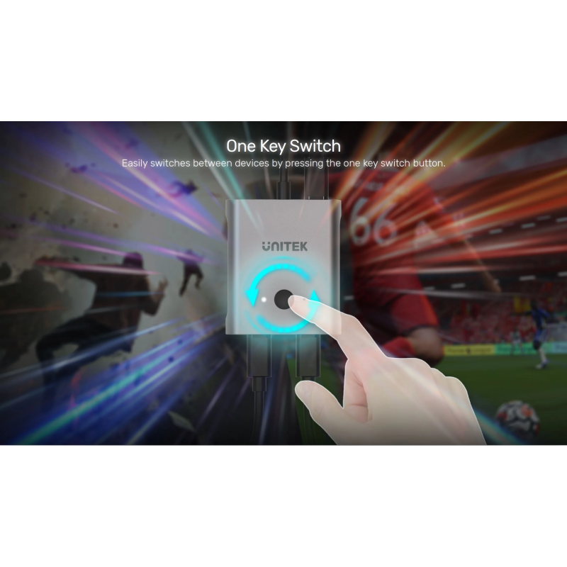 Unitek USB-C Splitter/Switch - D1078A - 4K USB-C Splitter 1in-2out or Switch 2in-1out Supports 100W PD