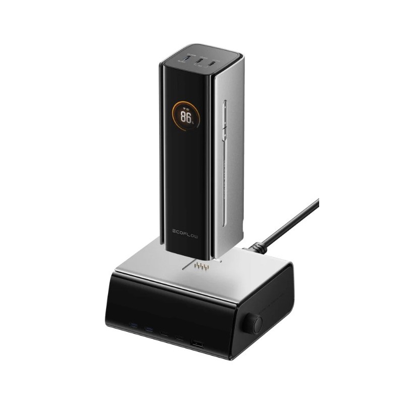 EcoFlow RAPID Pro Desktop Charger 320W - Can Charge 6 devices at once including RAPID Pro Powerbanks in 20mins - LCD ...