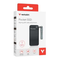 Verbatim SSD Portable Pocket Keyring - 3.2 Gen2 - 1TB - Black - Grey — Buy in Cyprus with Fast Delivery