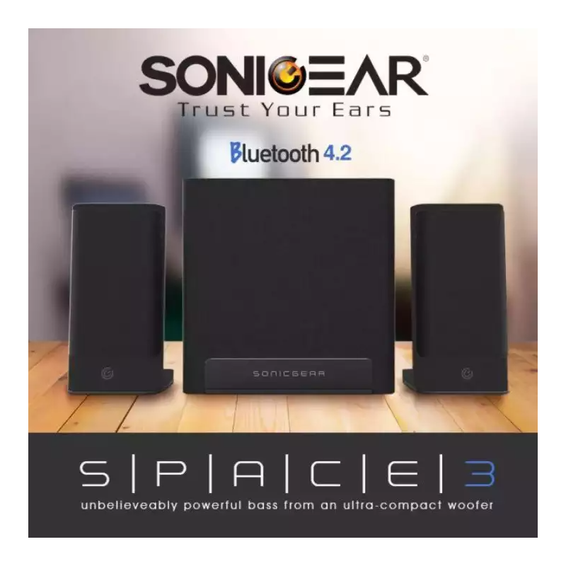 SonicGear Speakers - Space3 - 2.1 Hi-Fi BT USB FM Speakers 40W — Buy in Cyprus with Fast Delivery
