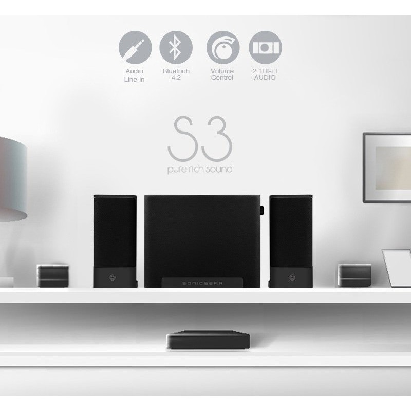 SonicGear Speakers - Space3 - 2.1 Hi-Fi BT USB FM Speakers 40W — Buy in Cyprus with Fast Delivery