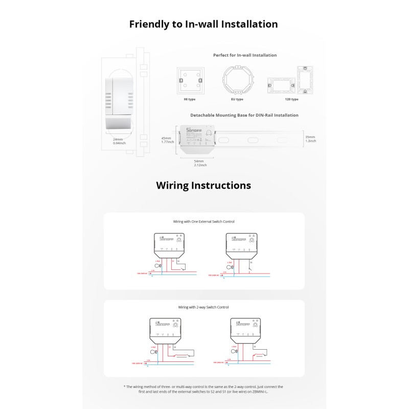 Sonoff Zigbee 3.0 Smart Switch - ZBMINI-L - Zigbee 3.0 — Buy in Cyprus with Fast Delivery