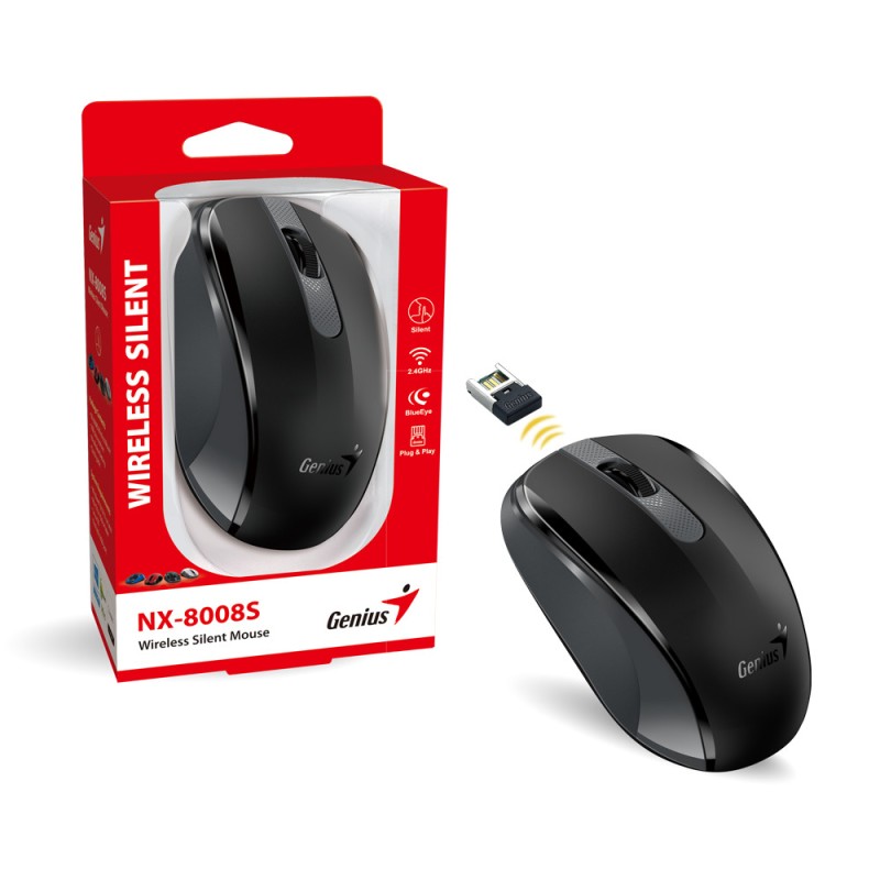 Genius Mouse - NX-8008S - Wireless Silent Black — Buy in Cyprus with Fast Delivery