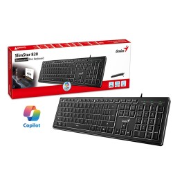 Genius Keyboard - SlimStar 820 - Wired Illuminated AI Keyboard English — Buy in Cyprus with Fast Delivery