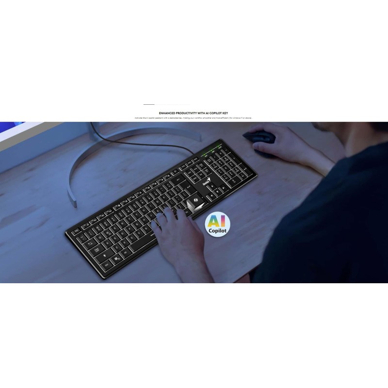Genius Keyboard - SlimStar 820 - Wired Illuminated AI Keyboard English — Buy in Cyprus with Fast Delivery