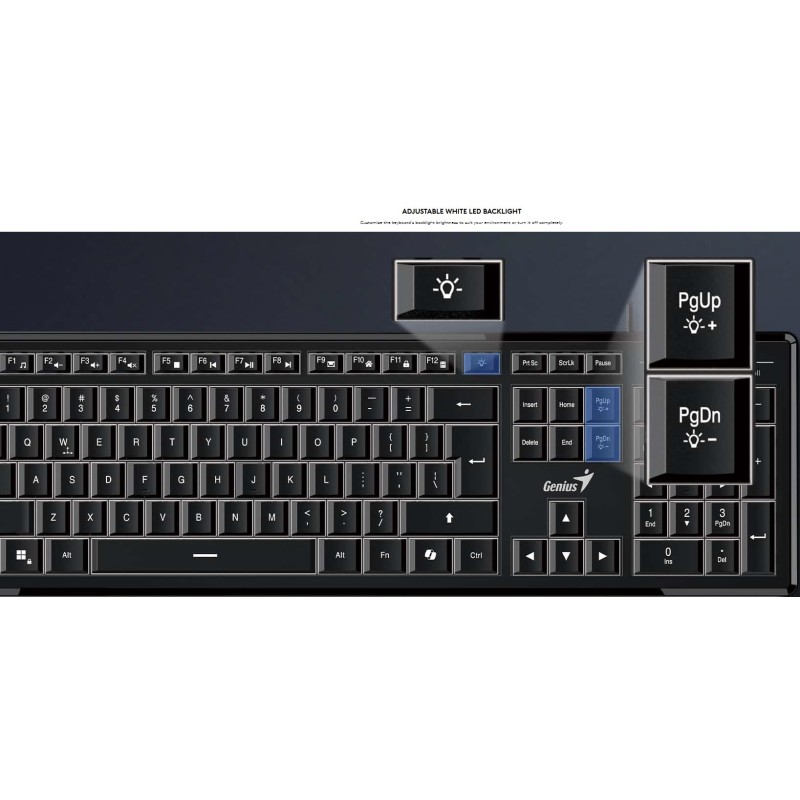 Genius Keyboard - SlimStar 820 - Wired Illuminated AI Keyboard English — Buy in Cyprus with Fast Delivery