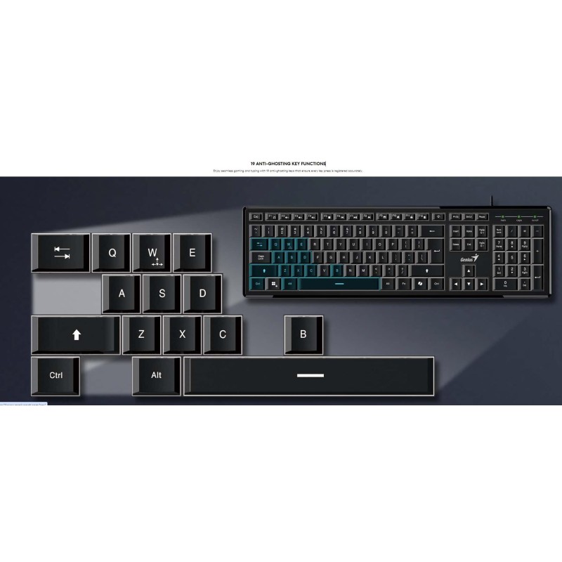 Genius Keyboard - SlimStar 820 - Wired Illuminated AI Keyboard English — Buy in Cyprus with Fast Delivery
