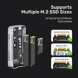 Unitek USB-C NVME PCIe Enclosure - S1242A - USB 4.0 40Gbps w Cooling Fan — Buy in Cyprus with Fast Delivery