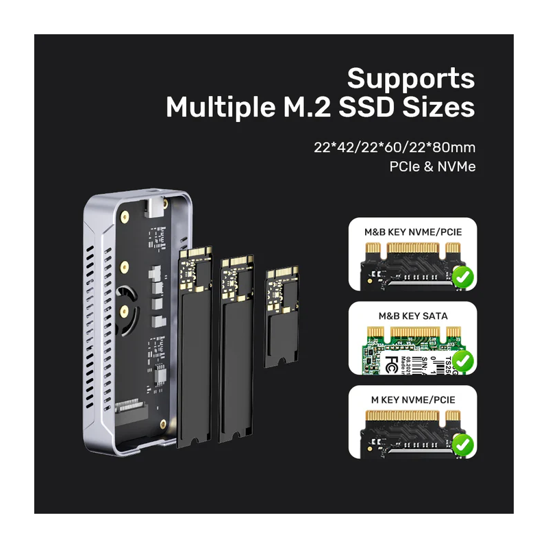 Unitek USB-C NVME PCIe Enclosure - S1242A - USB 4.0 40Gbps w Cooling Fan — Buy in Cyprus with Fast Delivery