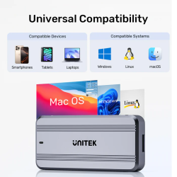 Unitek USB-C NVME PCIe Enclosure - S1242A - USB 4.0 40Gbps w Cooling Fan — Buy in Cyprus with Fast Delivery