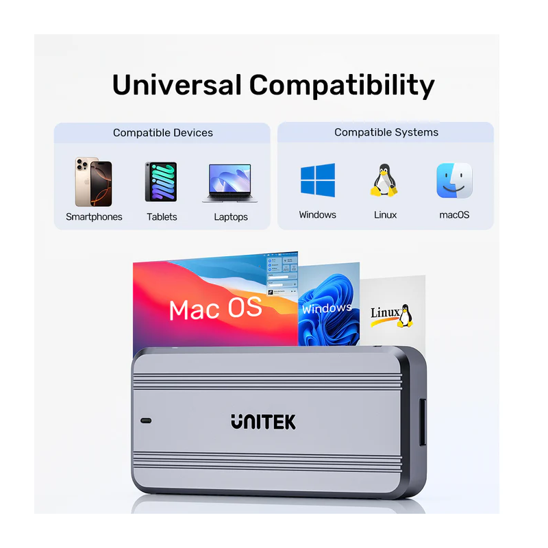 Unitek USB-C NVME PCIe Enclosure - S1242A - USB 4.0 40Gbps w Cooling Fan — Buy in Cyprus with Fast Delivery