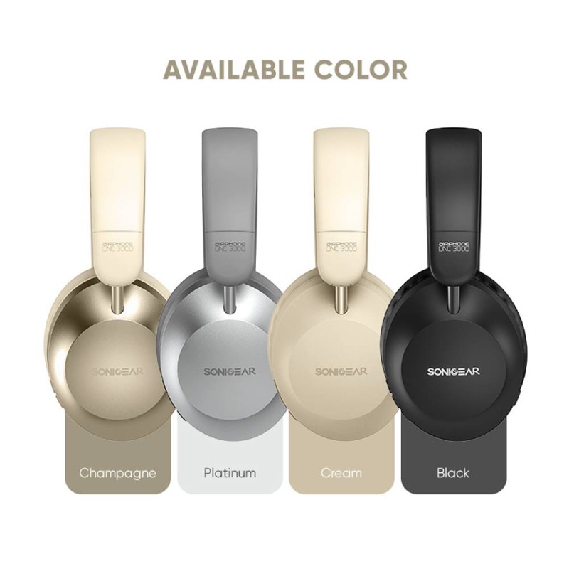 SonicGear Headphones Bluetooth AIRPHONE - DNC3000 - Champagne Gold — Buy in Cyprus with Fast Delivery