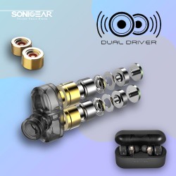 SonicGear HYPERBASS Earphones - TWS 7 - Dual Driver, Sweatproof, Black — Buy in Cyprus with Fast Delivery