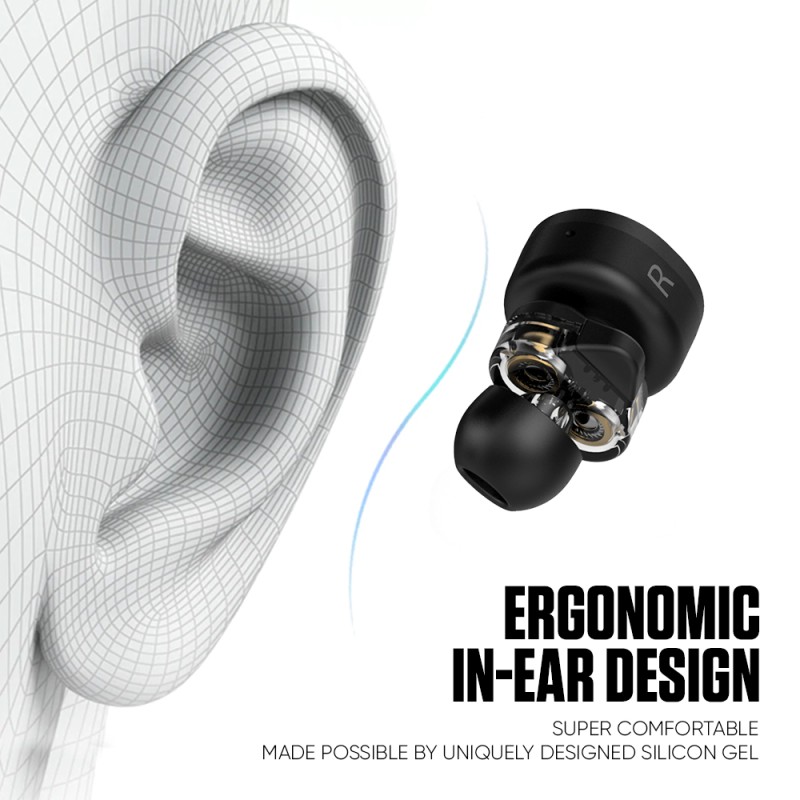 SonicGear HYPERBASS Earphones - TWS 7 - Dual Driver, Sweatproof, Black — Buy in Cyprus with Fast Delivery