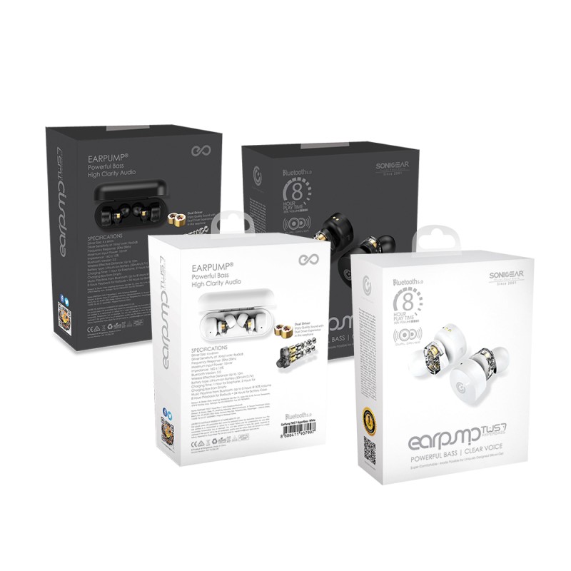 SonicGear HYPERBASS Earphones - TWS 7 - Dual Driver, Sweatproof, Black — Buy in Cyprus with Fast Delivery