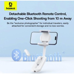Baseus TechShot Series Aluminium Selfie Stick - Extendable up to 61cm - White — Buy in Cyprus with Fast Delivery
