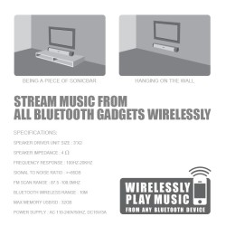 SonicGear Soundbar for TV PC - SONICBAR 3000 - 40W RMS Bluetooth, SD Card & FM — Buy in Cyprus with Fast Delivery