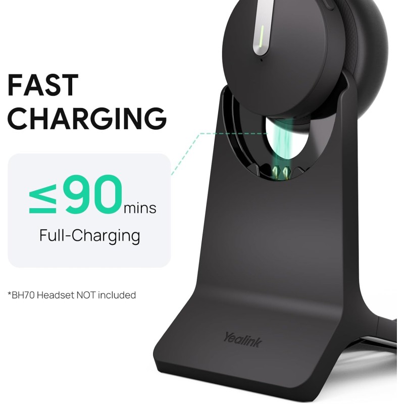 Yealink Headset Charging Stand - BHC70 - for BH70 WH64 with USB Connection — Buy in Cyprus with Fast Delivery