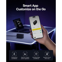 Baseus Desktop Charger 240W 3C+U+DC Touch Display & App Control incl 240W Charging Cable - Can Charge two Laptops