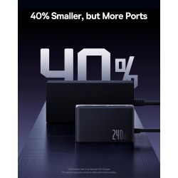 Baseus Desktop Charger 240W 3C+U+DC Touch Display & App Control incl 240W Charging Cable - Can Charge two Laptops
