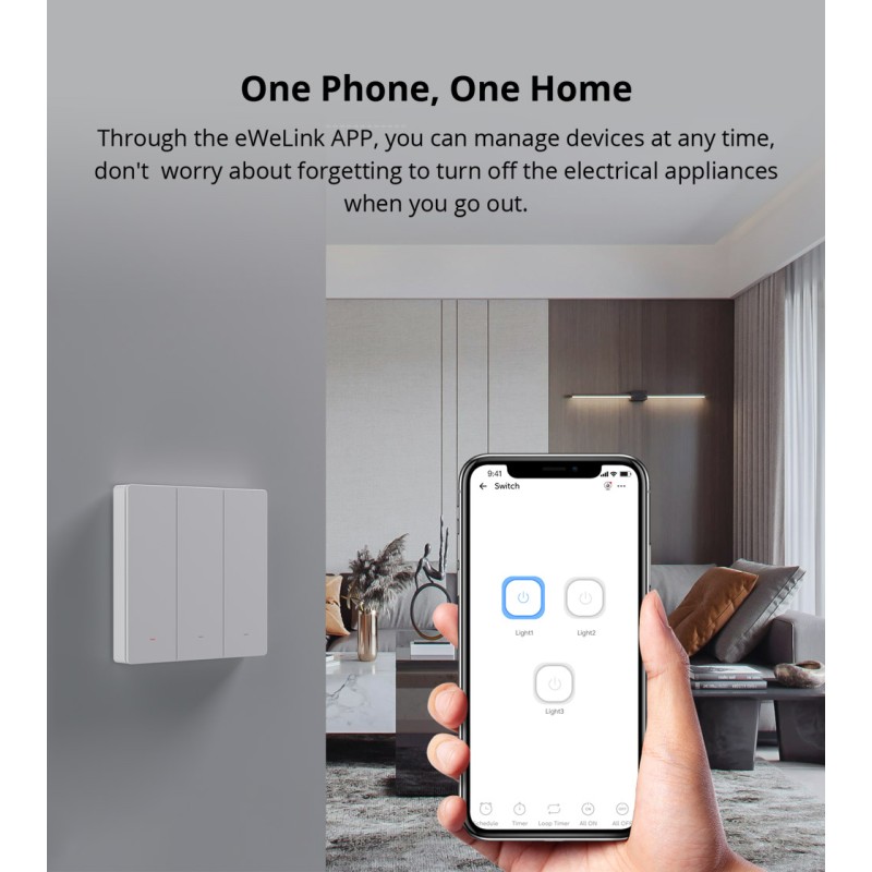 Sonoff Matter WiFi Smart Wall Mechanical Switch 1-Button White - M5 - Matter WiFi Smart Wall Mechanical Switch 1-Button White