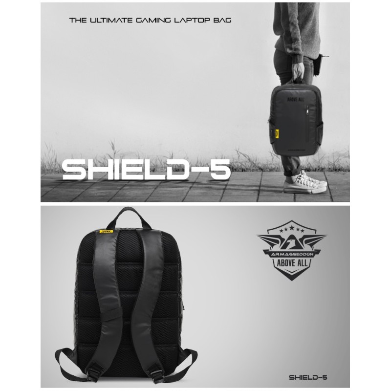 Armaggeddon Anti-Theft Gaming Bag - SHIELD 5 - Black — Buy in Cyprus with Fast Delivery