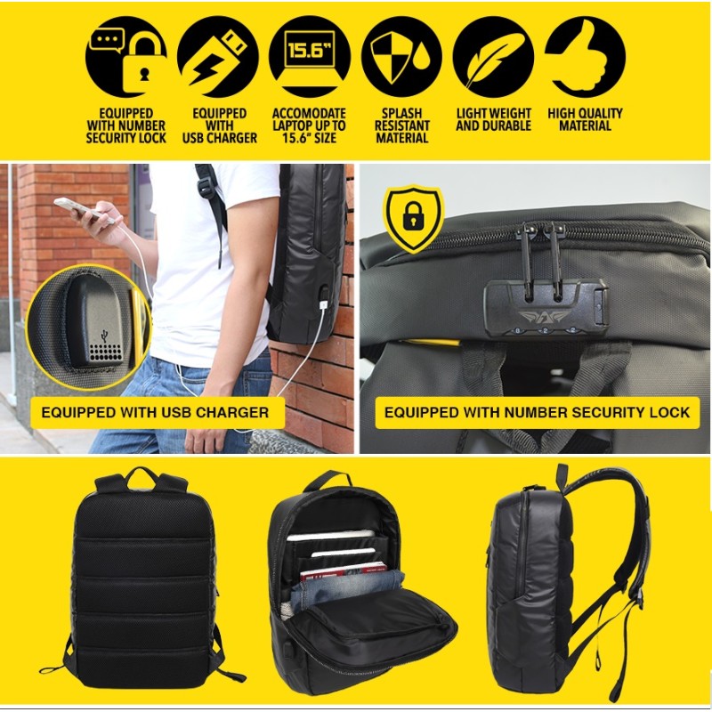 Armaggeddon Anti-Theft Gaming Bag - SHIELD 5 - Black — Buy in Cyprus with Fast Delivery