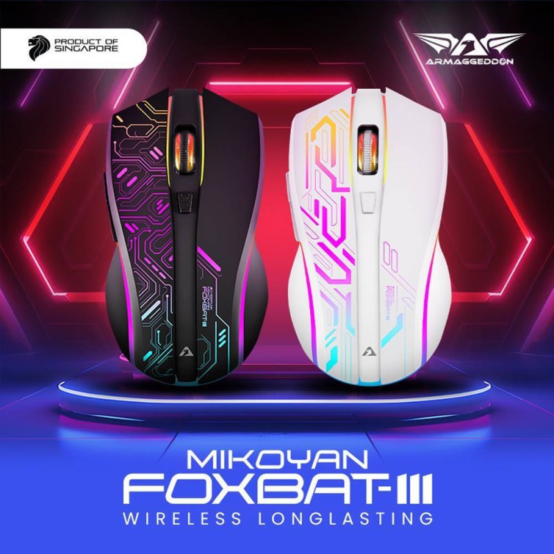 Armaggeddon Gaming Mouse - FOXBAT-III - Wired+2.4G Recharge White — Buy in Cyprus with Fast Delivery