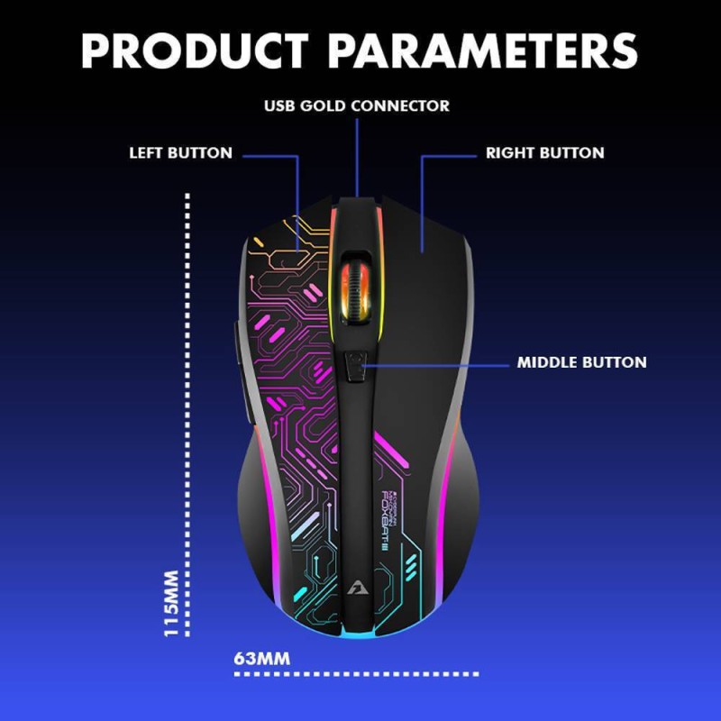 Armaggeddon Gaming Mouse - FOXBAT-III - Wired+2.4G Recharge White — Buy in Cyprus with Fast Delivery