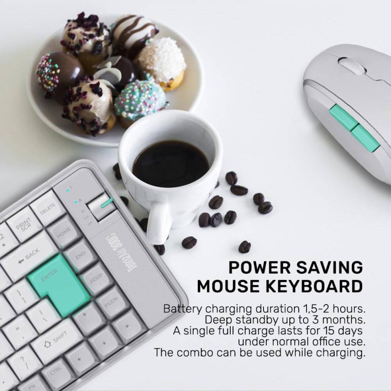 Alcatroz Keyboard & Mouse 2.4G+BT Combo 84K Tetriz Air - 300C - Winter White — Buy in Cyprus with Fast Delivery