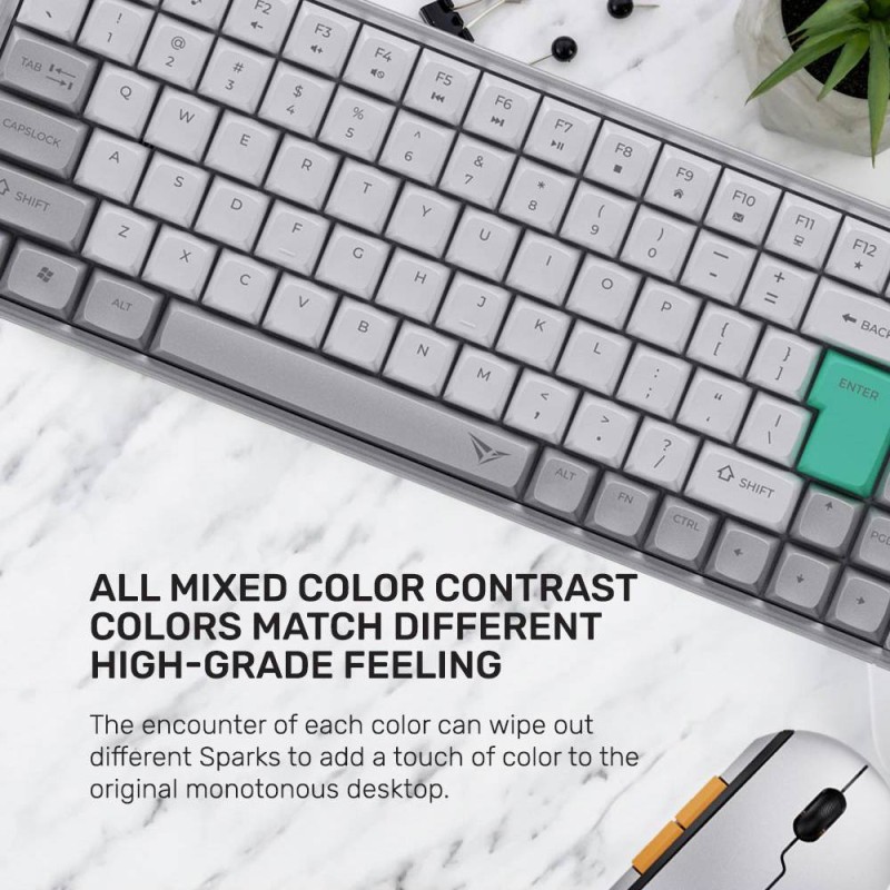 Alcatroz Keyboard & Mouse 2.4G+BT Combo 84K Tetriz Air - 300C - Winter White — Buy in Cyprus with Fast Delivery